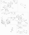 Cylinder Heads Intake Manifold Rocker Covers Diagram and Parts List for 44L977-0001-G5  Briggs and Stratton Engine